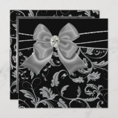 Black Silver Black Jeden Anlaß Party Einladungen (Vorne/Hinten)