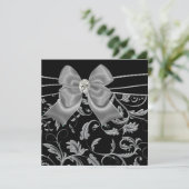 Black Silver Black Jeden Anlaß Party Einladungen (Stehend Vorderseite)