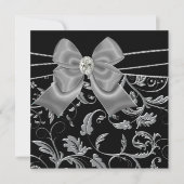 Black Silver Black Jeden Anlaß Party Einladungen (Vorderseite)