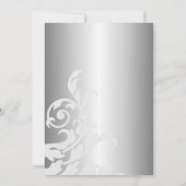 Black Silver Blüh Engagement Party Einladung (Rückseite)