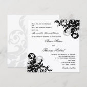Black Silver Blühe Individuelle Gästebüchse Einladung (Vorne/Hinten)