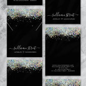 Black Silver Calligraphy Necklace Display Card