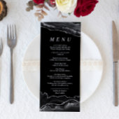 Black & Silver Calligraphy Wedding Menu Menükarte