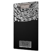Black Silver Cheetah Leopard Glam Personalisiert Klemmbrett (Links)