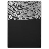 Black Silver Cheetah Leopard Glam Personalisiert Klemmbrett (Rückseite)