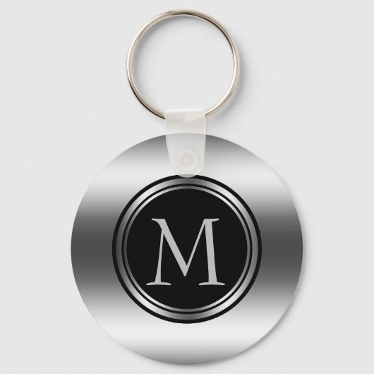 Black & Silver Circles Schlüsselanhänger (Vorderseite)