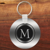 Black & Silver Circles Schlüsselanhänger (Vorderseite)