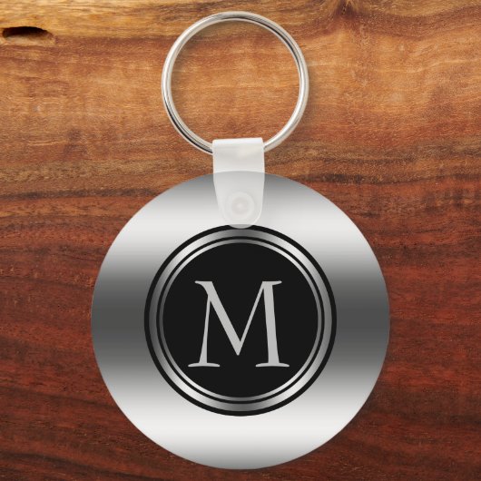 Black & Silver Circles Schlüsselanhänger (Vorderseite)