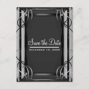 Black & Silver Company Corporate Save the Date Ankündigungspostkarte