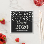 Black Silver Confetti Class of 2020 Abschluss Serviette (Beispiel)