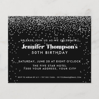 Black Silver Confetti Glitzer 50. Geburtstag Foto
