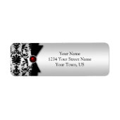 Black Silver Damask Ruby Gemstone Adresse (Vorne)