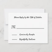 Black & Silver Damask UAWG Wedding Response Card RSVP Karte (Rückseite)