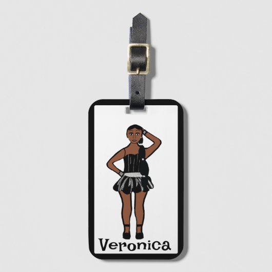 Black Silver Dancer #1 Gepäckanhänger (Vorderseite Vertikal)