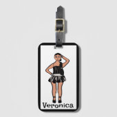 Black Silver Dancer #2 Gepäckmarke Gepäckanhänger (Vorderseite Vertikal)