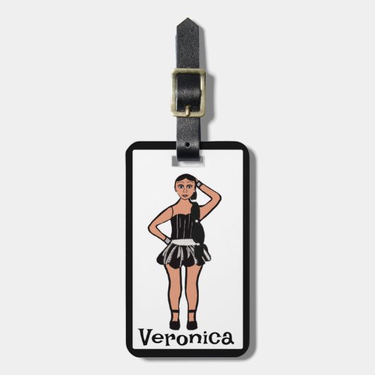 Black Silver Dancer #4 Gepäckmarke Gepäckanhänger (Vorderseite vertikal)