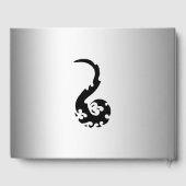 Black Silver Dancing Dragon Quinceañera Gästebuch (Rückseite)