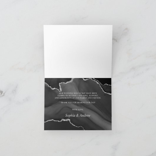 Black & Silver Danke-Card Dankeskarte (Innenseite)