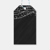 Black & Silver Diamond Bling Glam Sparkle Party Geschenkanhänger (Rückseite)