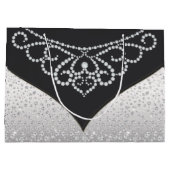 Black Silver Diamond Womans Große Geschenktüte (Rückseite)