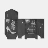 Black & Silver Disco Ball & Heelses Gefälligkeitsb Geschenkschachtel (Ungefaltet)