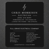 Black Silver Electrician Electrical Visitenkarte