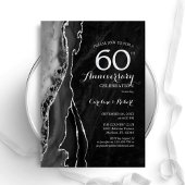 Black Silver Elegant 60 Jahre Jubiläum Einladung