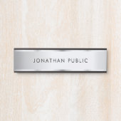 Black & Silver Elegant Template Home Office School Türschild (Vorderseite )
