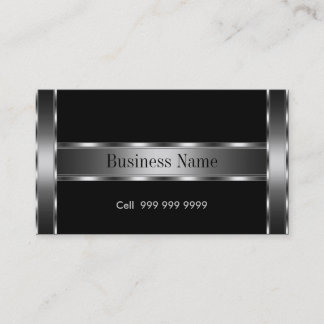 Black Silver Elegante Business Card Visitenkarte
