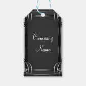 Black & Silver Elegante Corporate Holiday Party Geschenkanhänger (Rückseite)