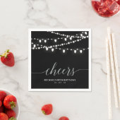 Black & Silver Elegante Lights Erwachsene Geburtst Serviette (Beispiel)
