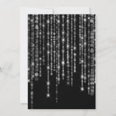 Black Silver Elegantes String Lights Brautparty Einladung (Rückseite)