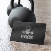 Black & Silver Fitness Trainer Kettlebell Barbell Visitenkarte
