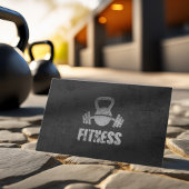 Black & Silver Fitness Trainer Kettlebell Barbell Visitenkarte