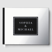 Black Silver Foil Gästebuch Editable Elegante (Vorderseite)