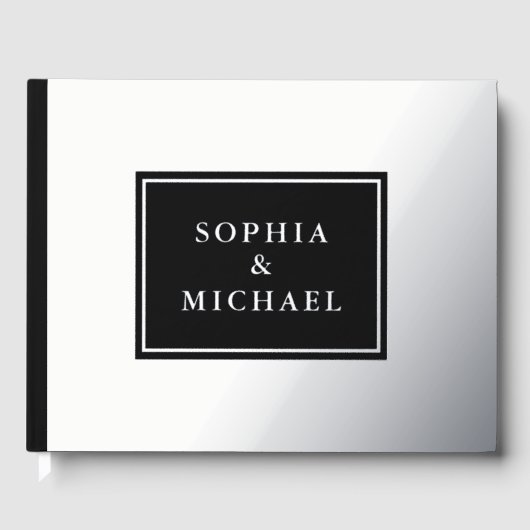 Black Silver Foil Gästebuch Editable Elegante (Vorderseite)