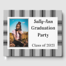 Black Silver Foto Graduation Party Gästebuch