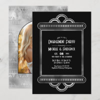 Black & Silver Gatsby Art Deco Verlobungsfeier