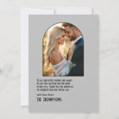 Black & Silver Gatsby-Inspired Art Deco Wedding Dankeskarte (Rückseite)