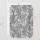 Black Silver Glam Glitzer Schlangenhaut Einladung (Rückseite)