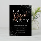 Black Silver Glam Letzte Disco Junggeselinnen-Absc Folieneinladung (Stehend vorne)