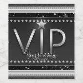 Black & Silver Glam VIP Chic Party Weinetiketten Weinetikett (Einzelnes Label)