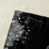Black Silver Glitter Grey Modern Monogram Strandtuch (Beispiel)