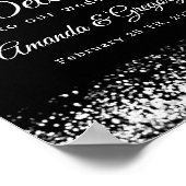 Black Silver Glittering Begrüßungszeichen Poster (Ecke)