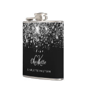 Black Silver Glitzer Die besten Freunde Monogram Flachmann (Links)
