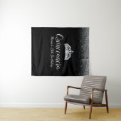 Black & Silver Glitzer|Hintergrund des Quinceanera Wandteppich (Beispiel (Horizontal))