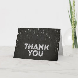 Black & Silver Glitzer Look Vielen Dank für Ihre K Dankeskarte