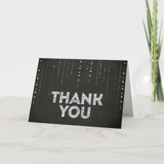 Black & Silver Glitzer Look Vielen Dank für Ihre K Dankeskarte