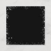 Black Silver Glitzer QR Code Hochzeit RSVP Begleitkarte (Rückseite)