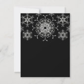 Black Silver Glitzer sieht Snowflakes RSVP Karte a (Rückseite)